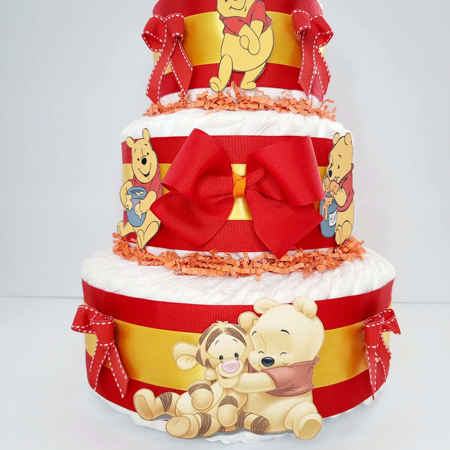 Winnie The Pooh Bear Neutral Baby Shower Diaper Cake