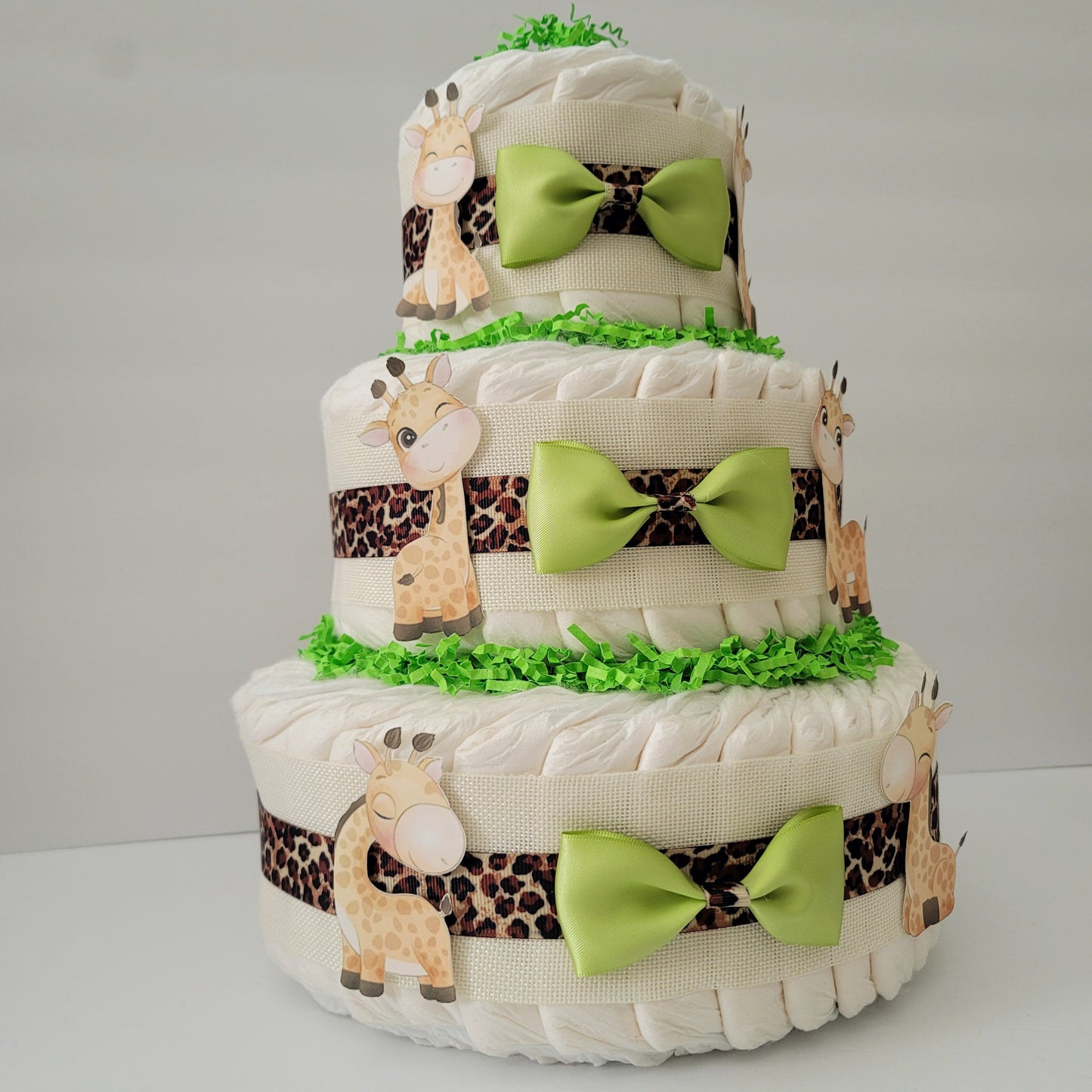 Baby Giraffe Neutral Baby SHower Diaper Cake Boy Girl
