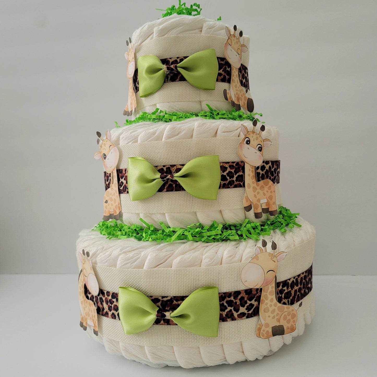 Baby Giraffe Neutral Baby SHower Diaper Cake Boy Girl