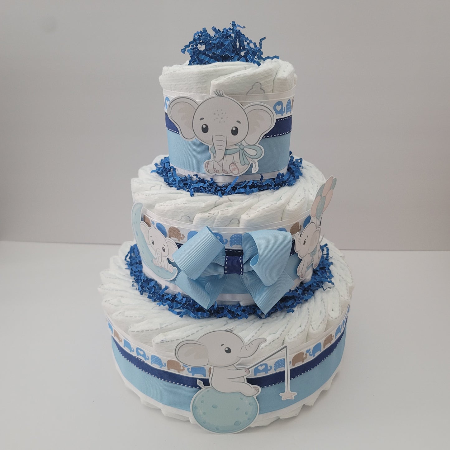 Baby Elephant Diaper Cake for Boys