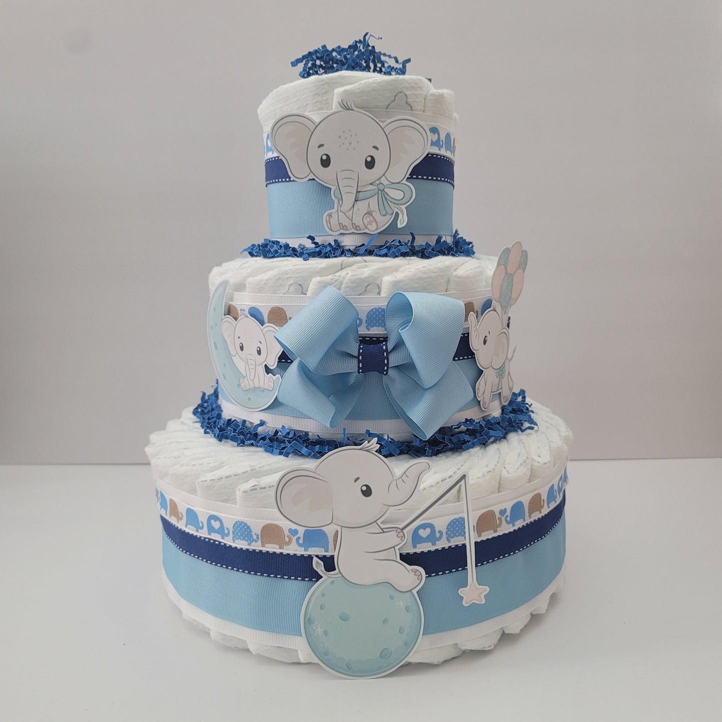 Baby Elephant Diaper Cake for Boys