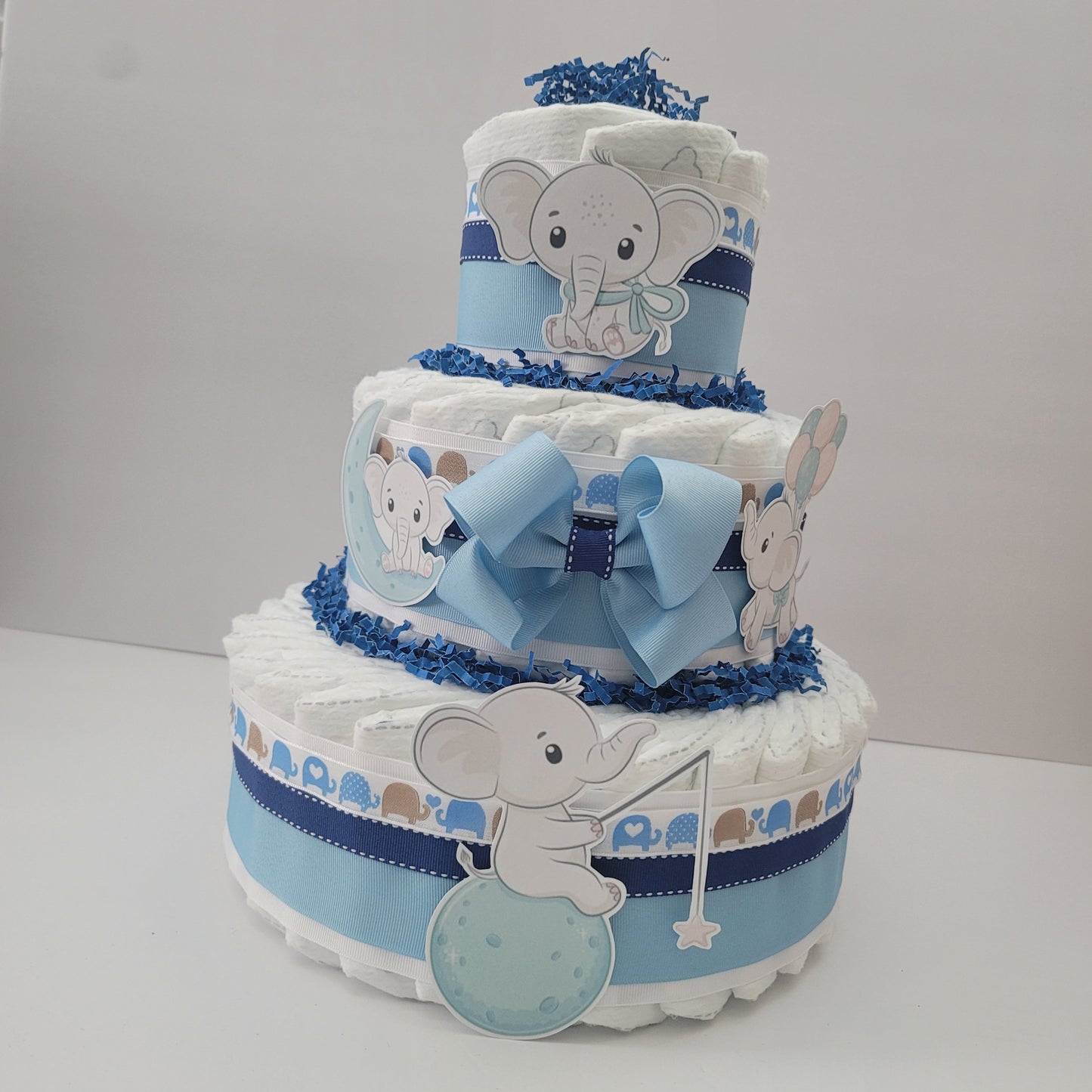 Baby Elephant Diaper Cake for Boys