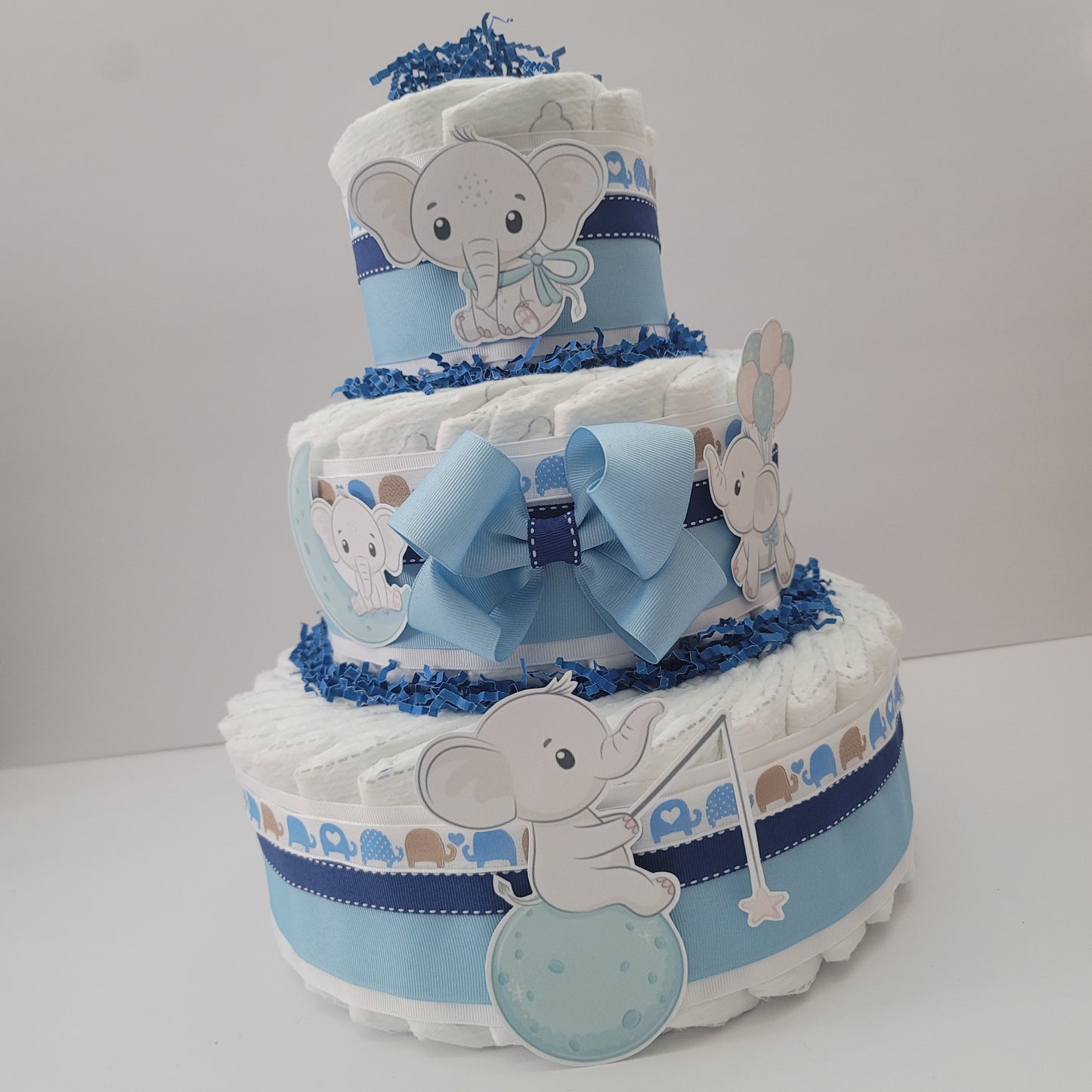 Baby Elephant Diaper Cake for Boys