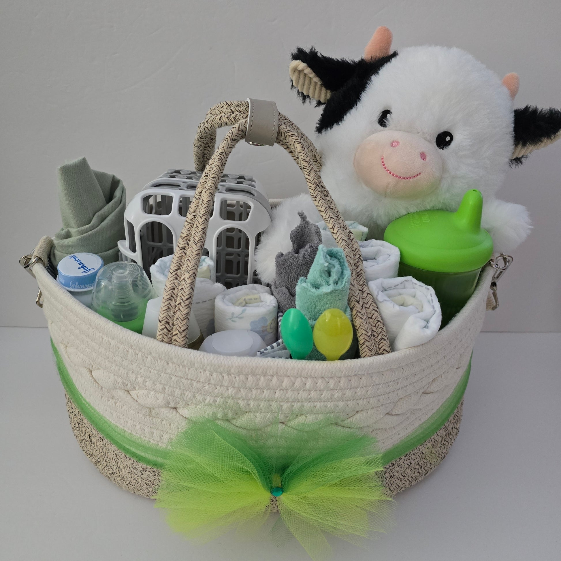 gift basket baby neutral gender reveal newborn gift mom to be baby shower