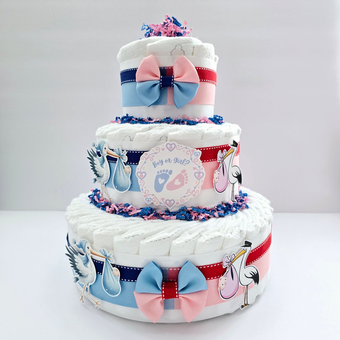 Gender Reveal Stork Diaper Cake