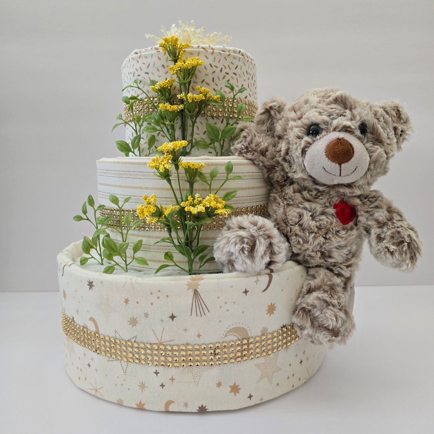 Elegant Baby Bear Diaper Cake