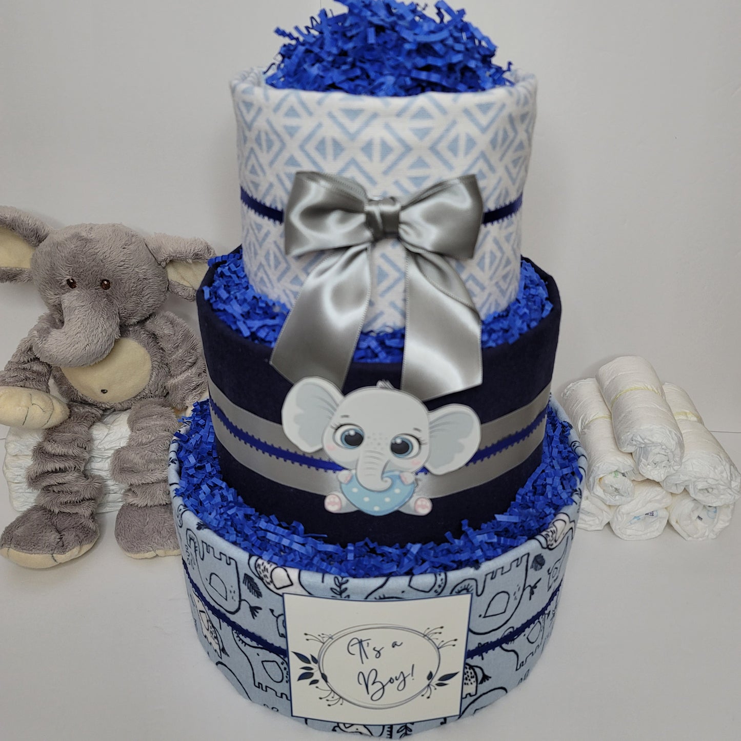 Baby Elephant Baby Shower Diaper Cake