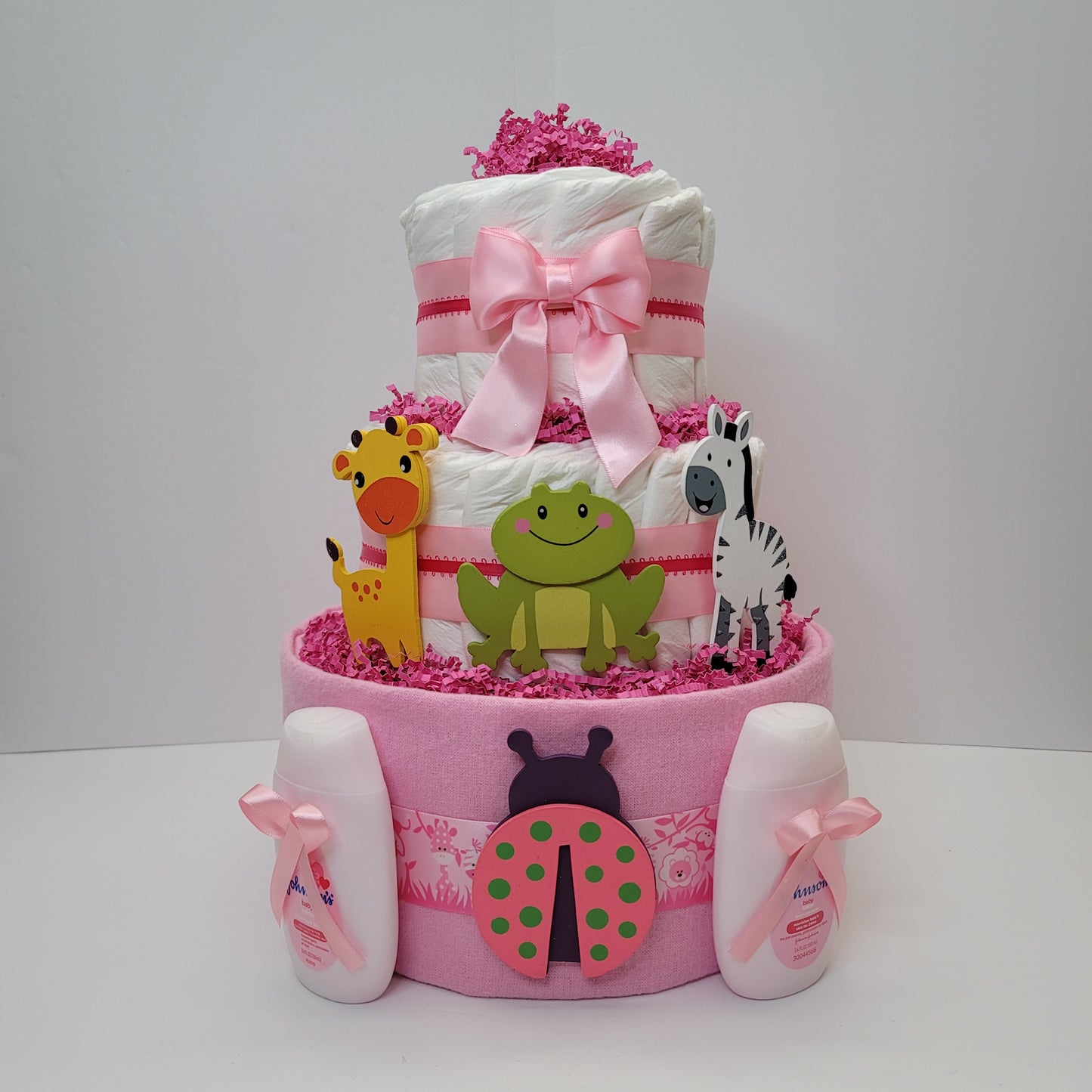 Sweet Jungle Safari Baby Shower Diaper Cake