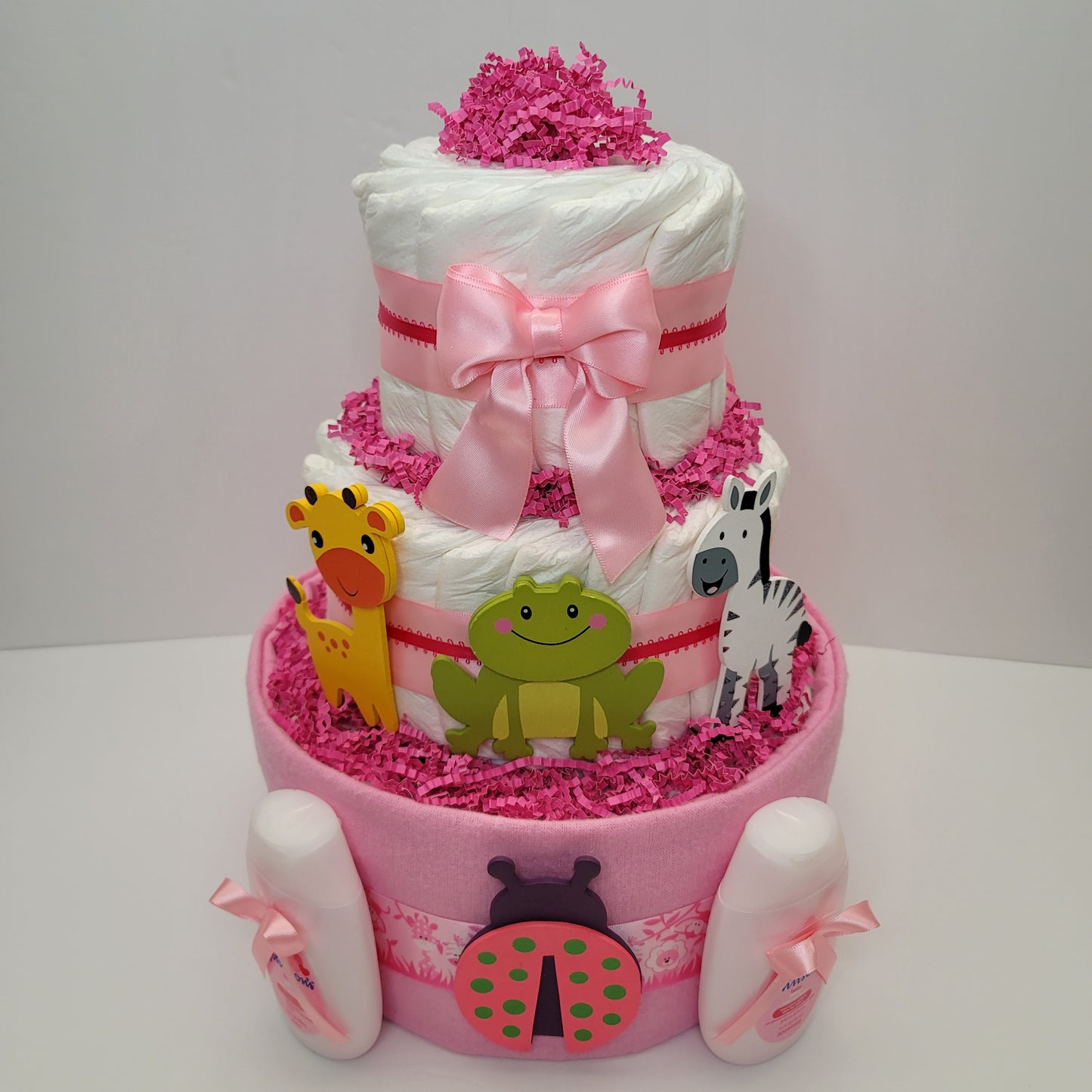 Sweet Jungle Safari Baby Shower Diaper Cake