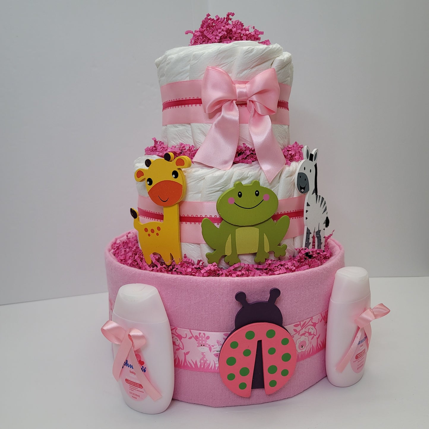 Sweet Jungle Safari Baby Shower Diaper Cake