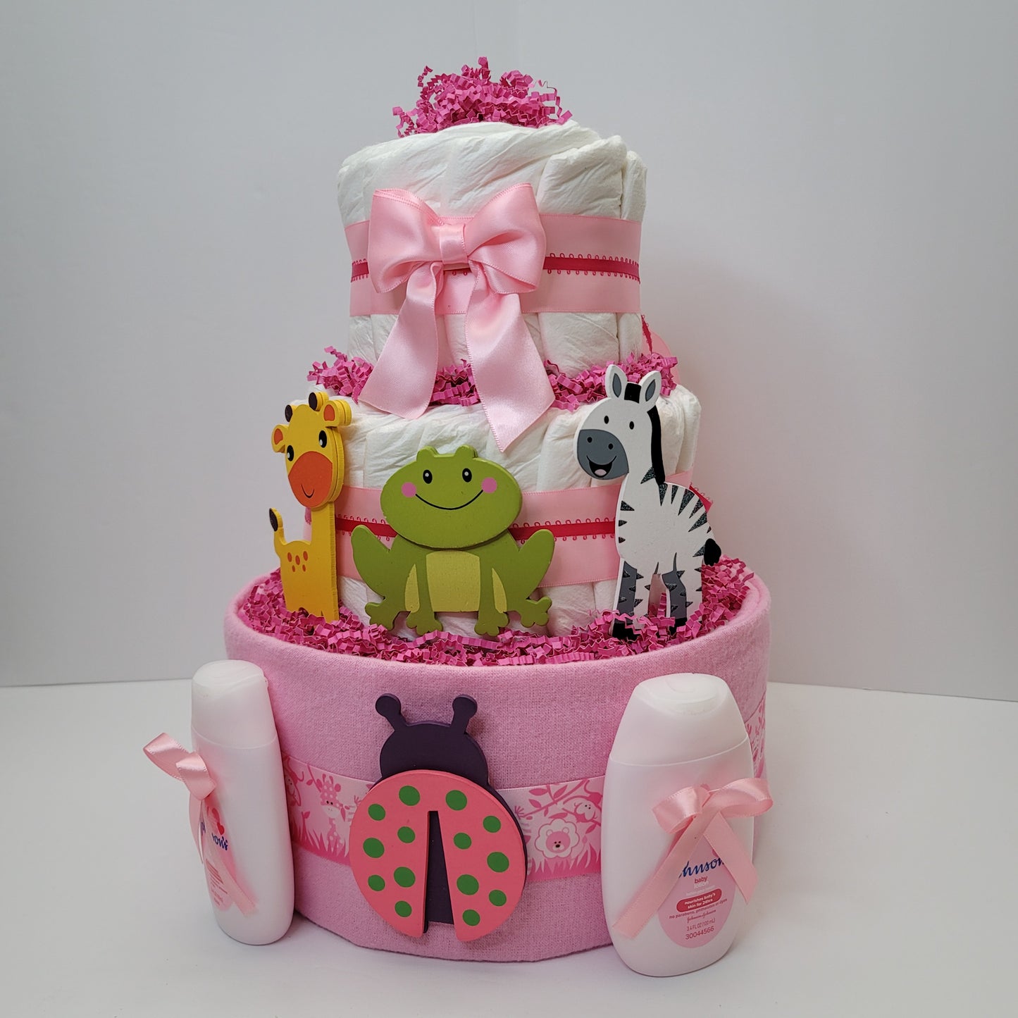 Sweet Jungle Safari Baby Shower Diaper Cake