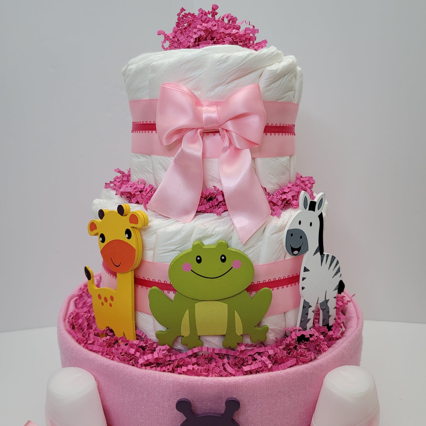 Sweet Jungle Safari Baby Shower Diaper Cake