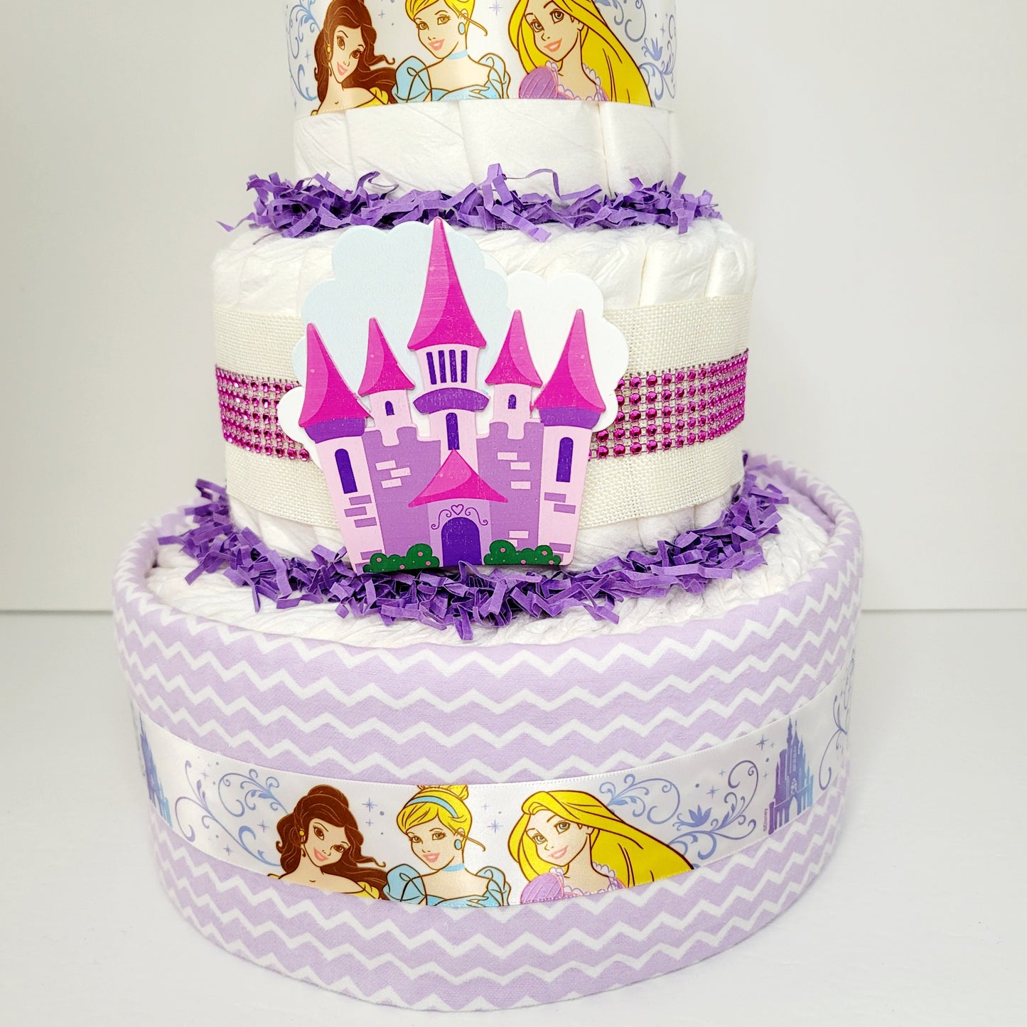 Princess Castle Diaper Cake for Girls