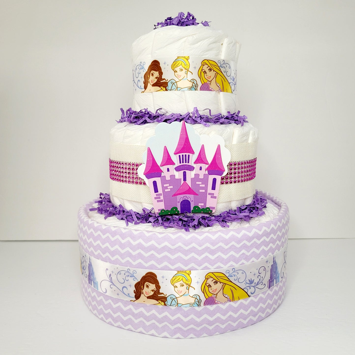 Princess Castle Diaper Cake for Girls