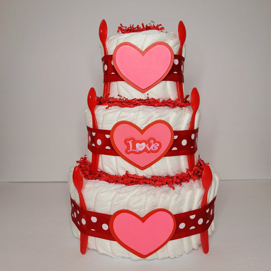 Valentine's Day Be Mine Baby Shower Diaper Cake