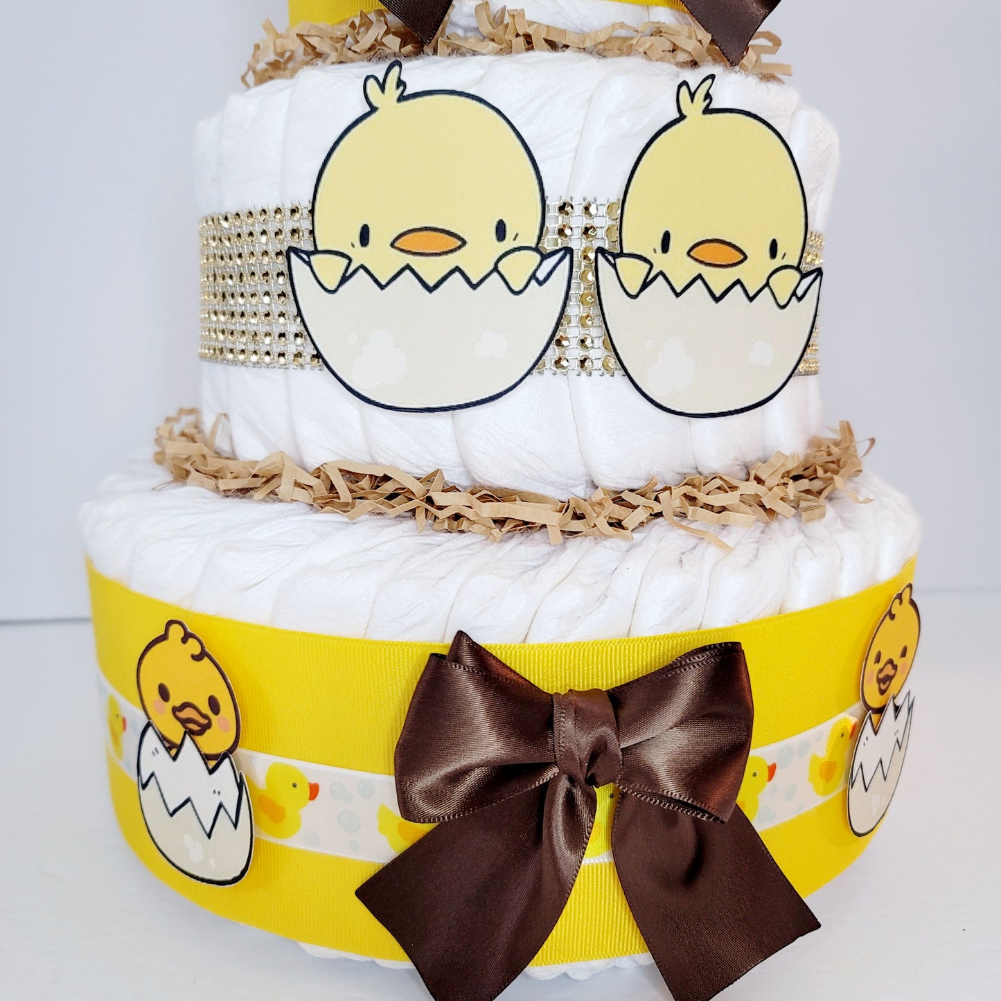 Twin Ducklings Baby Girl Baby Boys Diaper Cake