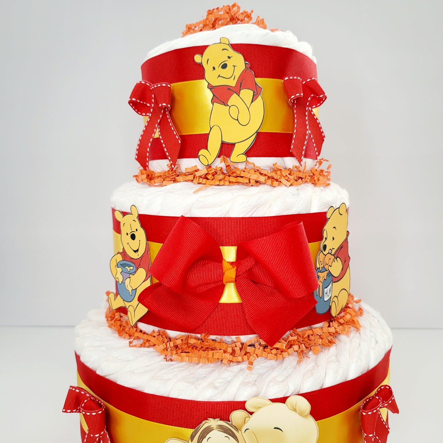 Winnie The Pooh Bear Neutral Baby Shower Diaper Cake