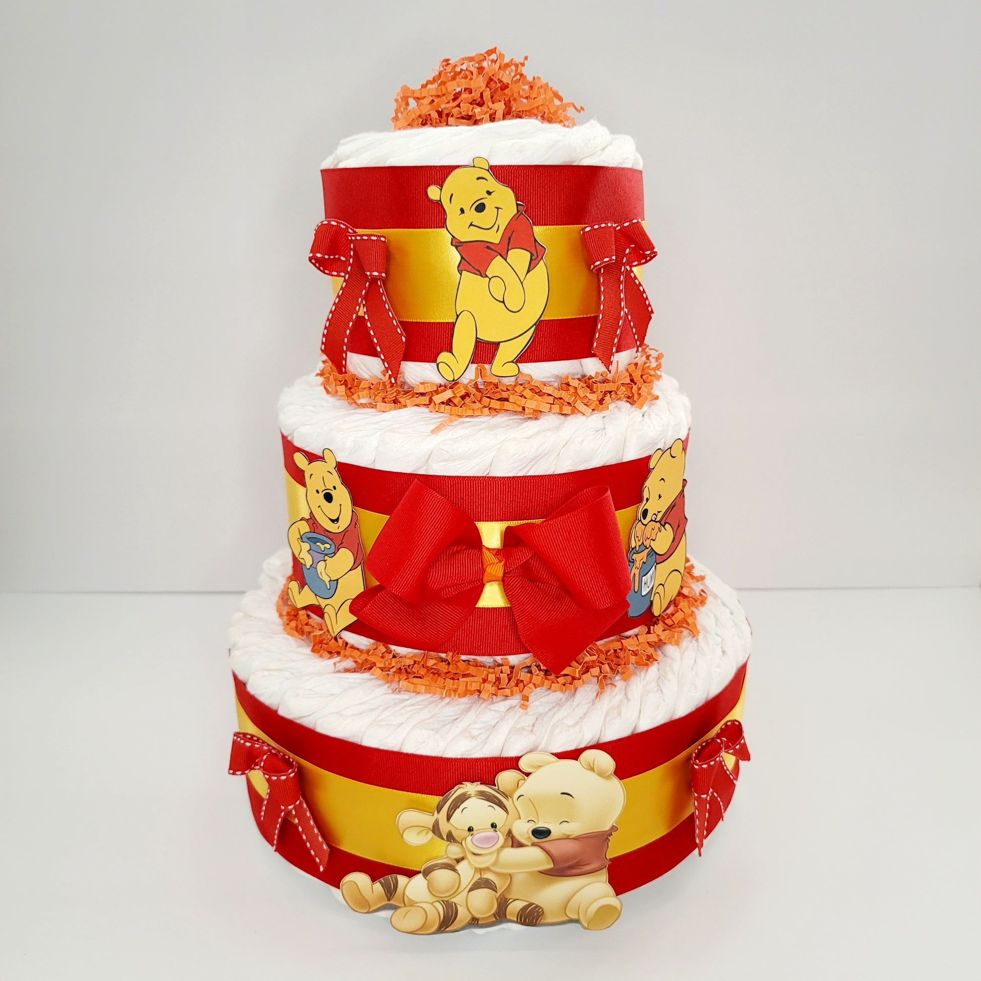 Winnie The Pooh Bear Neutral Baby Shower Diaper Cake