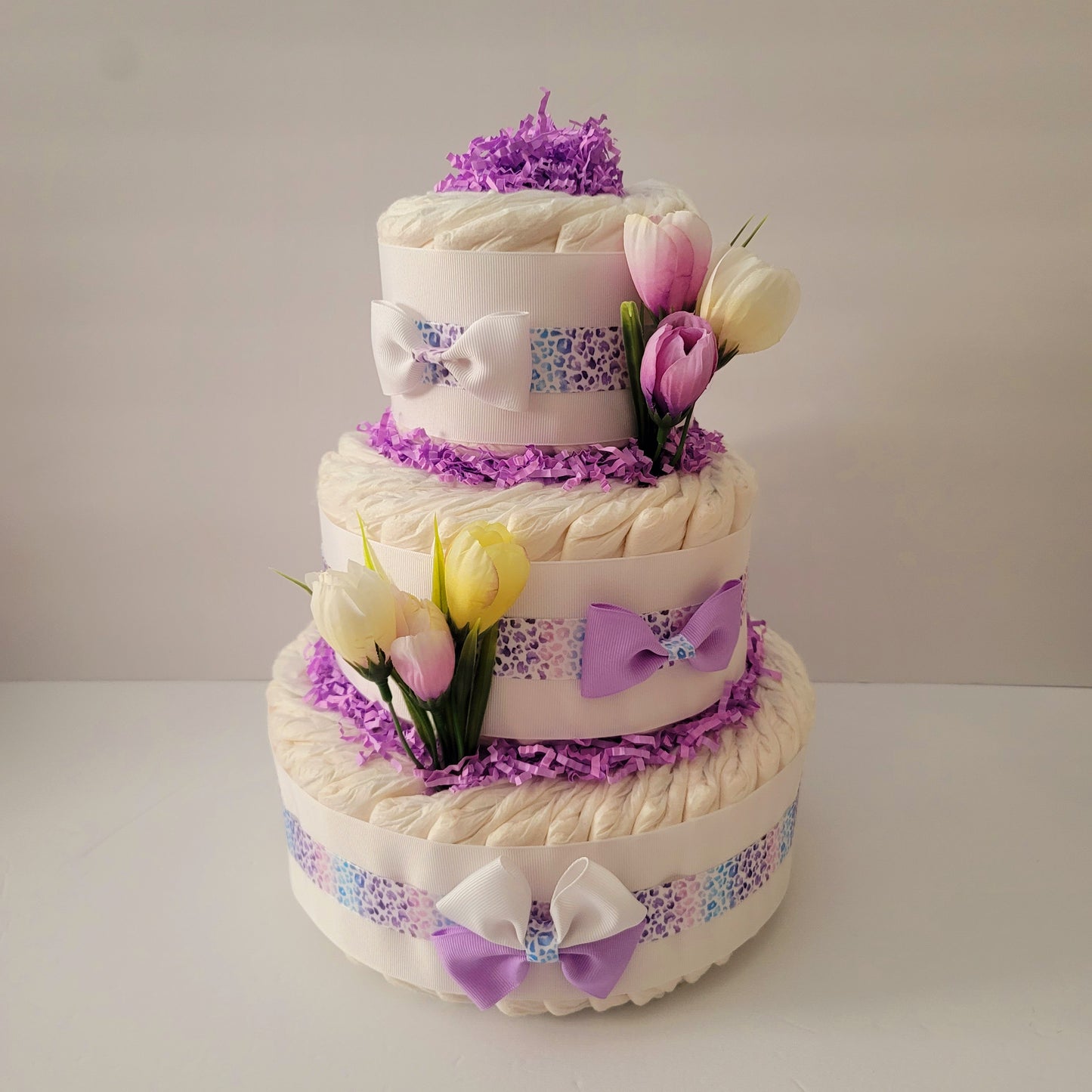 Elegant Flowers Baby Diaper Cake