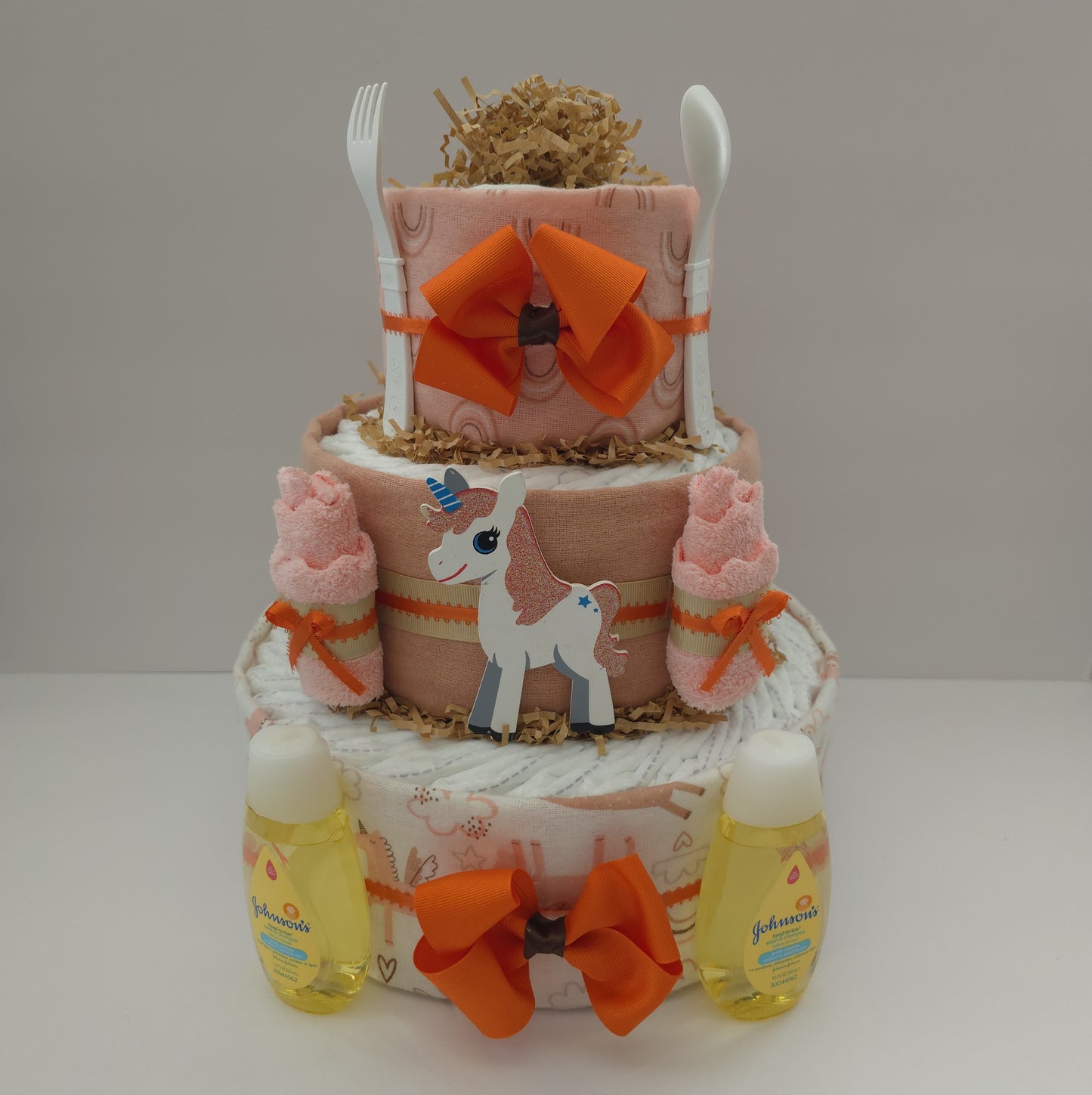 Elegant Baby Unicorn Diaper Cake