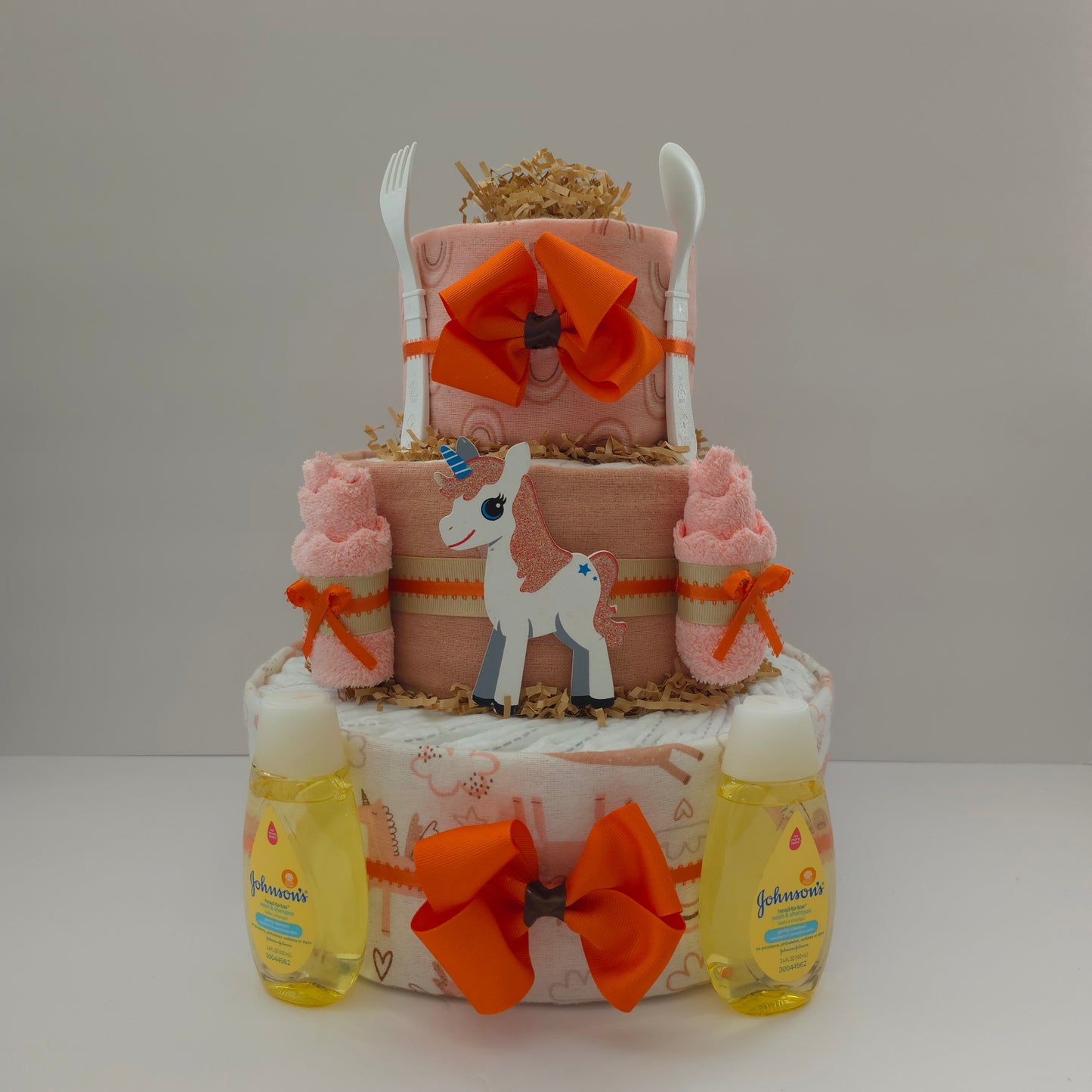 Elegant Baby Unicorn Diaper Cake