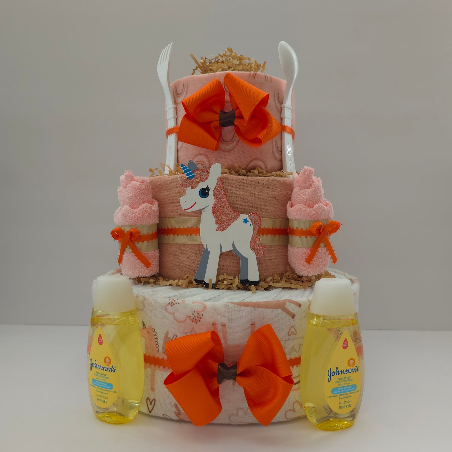 Elegant Baby Unicorn Diaper Cake