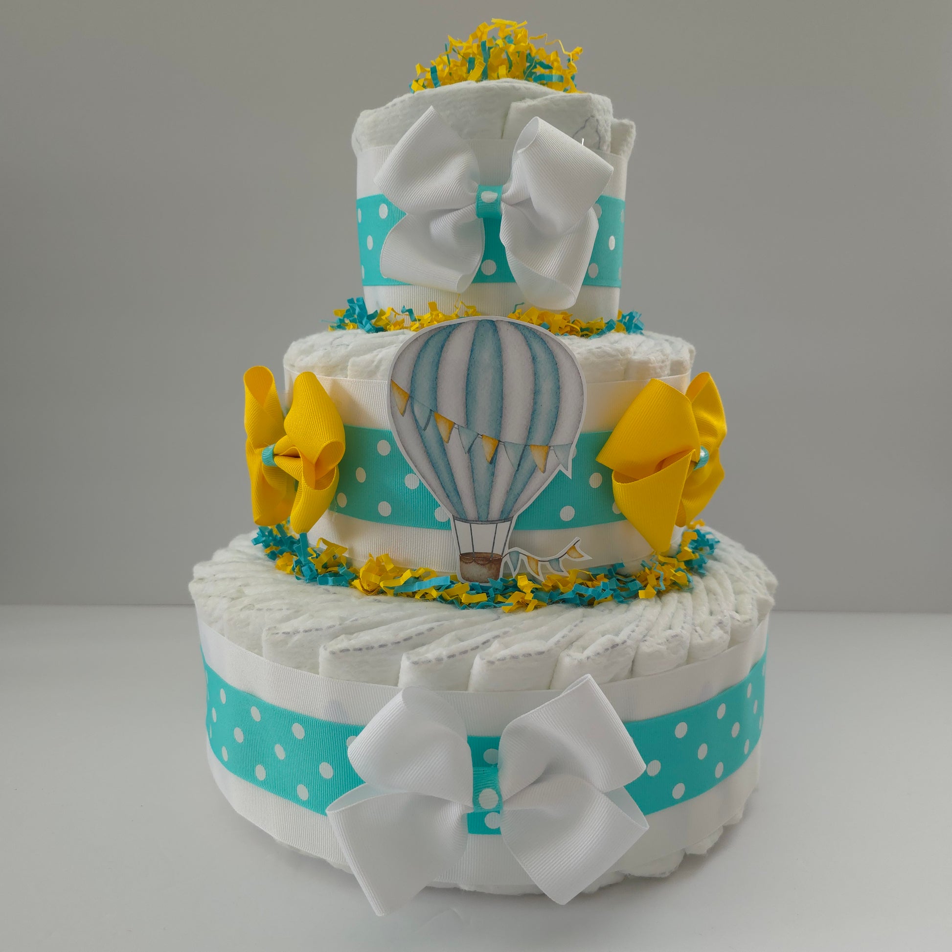 Hot Air Balloon Baby Shower Diaper Cake