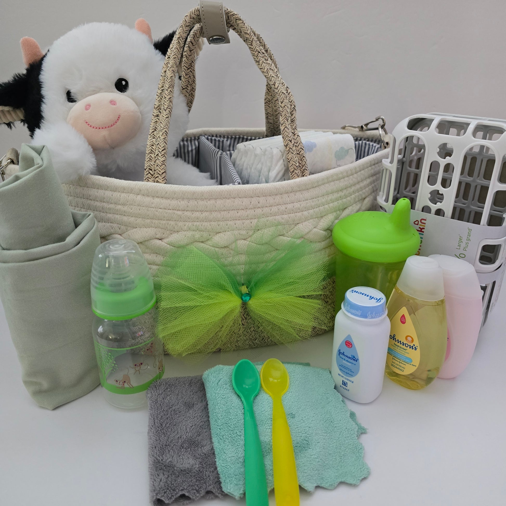 gift basket baby neutral gender reveal newborn gift mom to be baby shower 