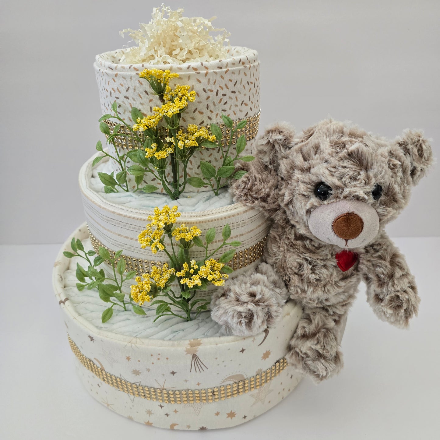 Elegant Baby Bear Diaper Cake