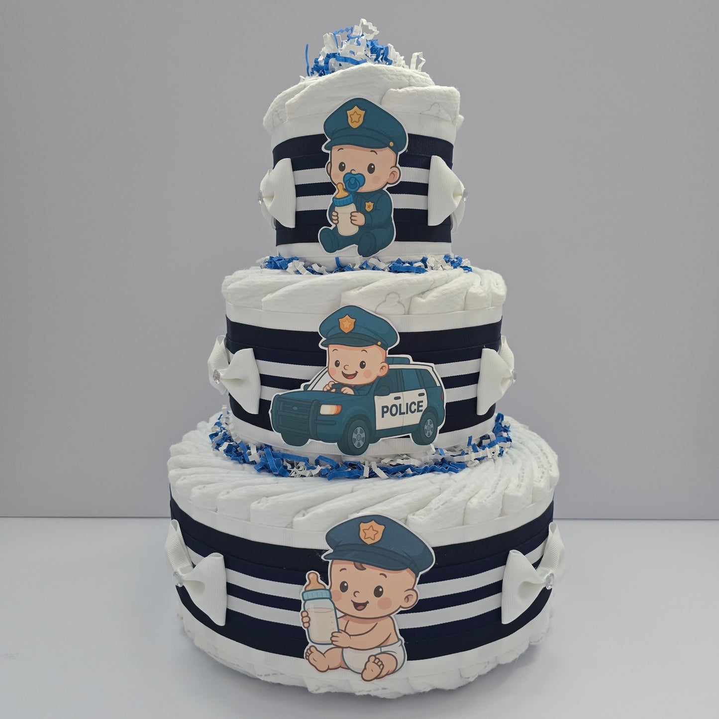 Elegant Baby Cop Diaper Cake