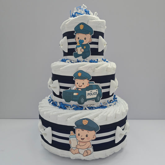 Elegant Baby Cop Diaper Cake
