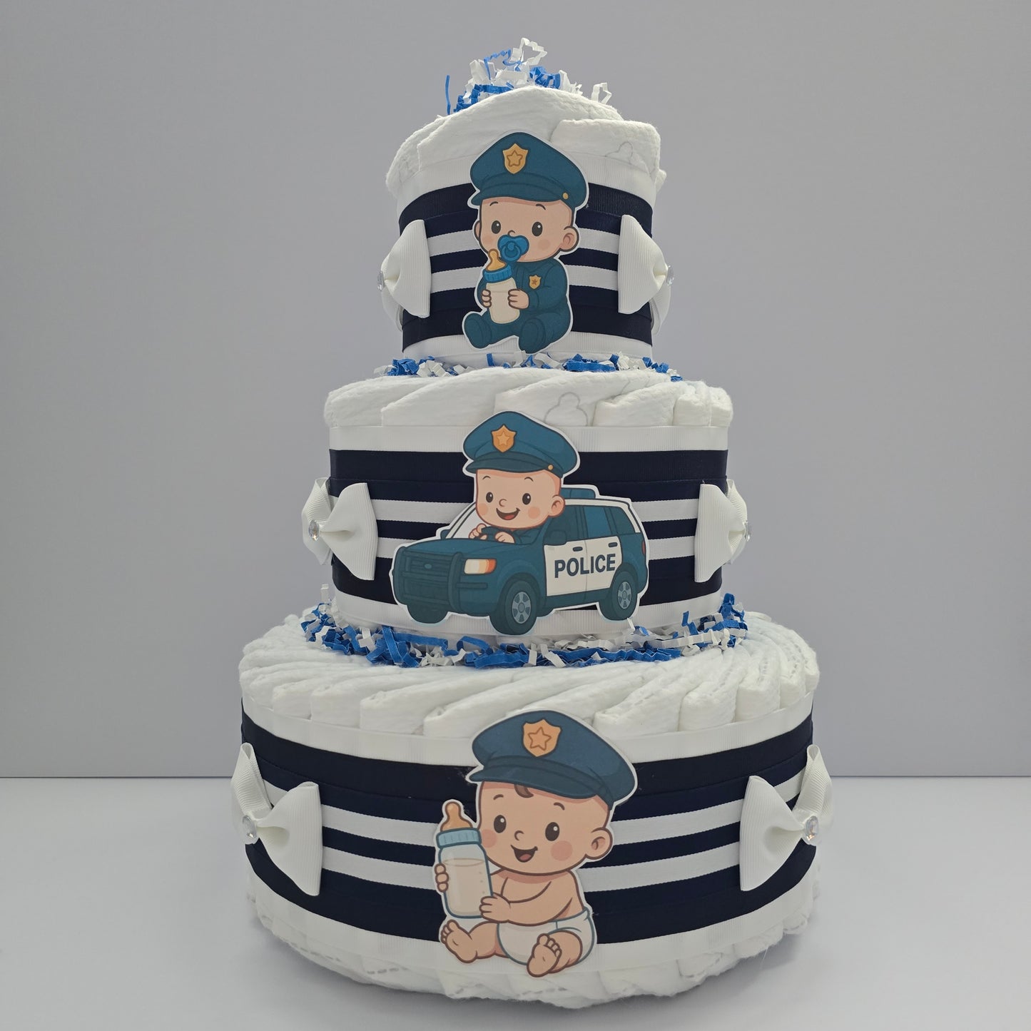 Elegant Baby Cop Diaper Cake