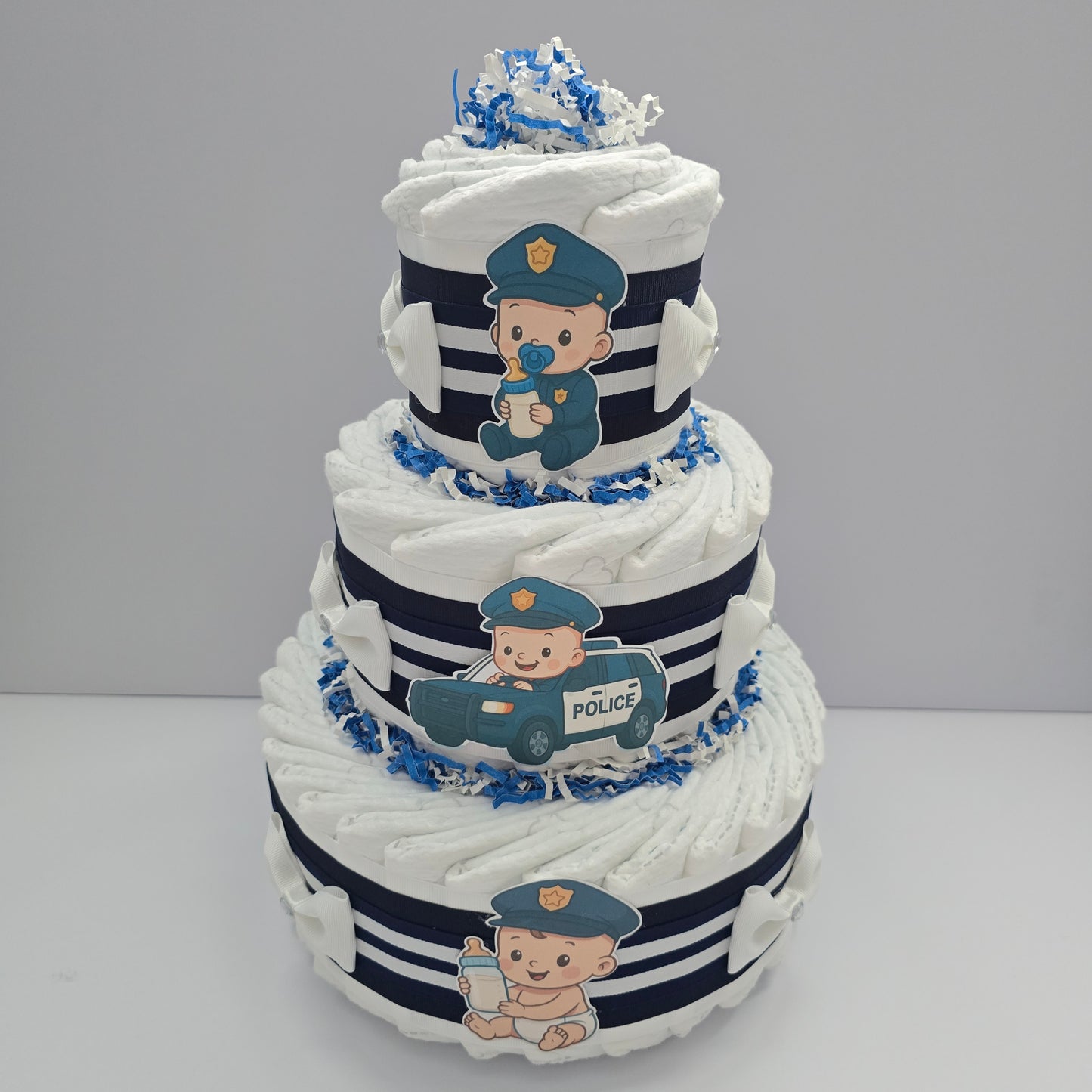 Elegant Baby Cop Diaper Cake