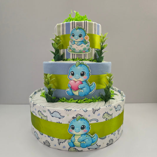 Adorable Dinosaur Diaper Cake