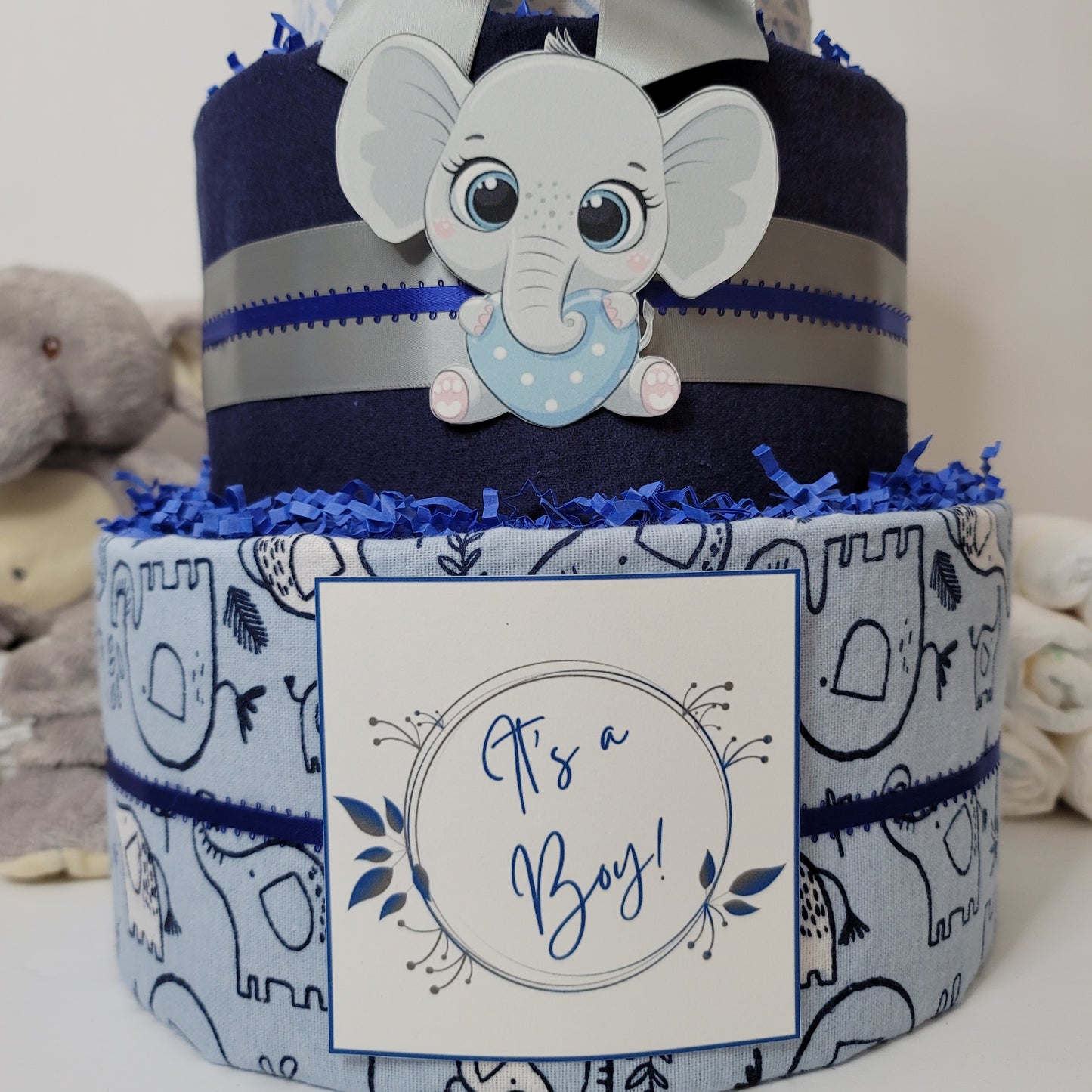 Baby Elephant Baby Shower Diaper Cake