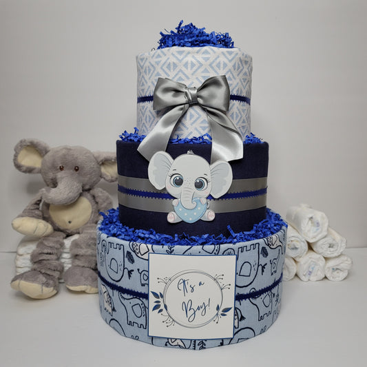 Baby Elephant Baby Shower Diaper Cake