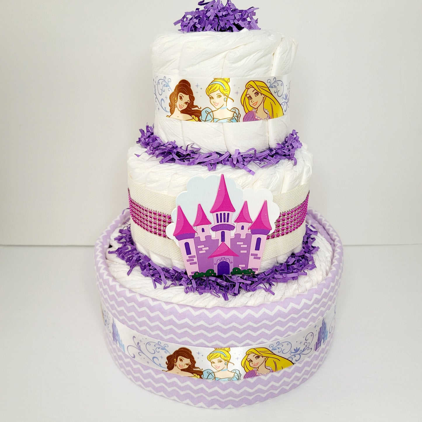 Princess Castle Diaper Cake for Girls