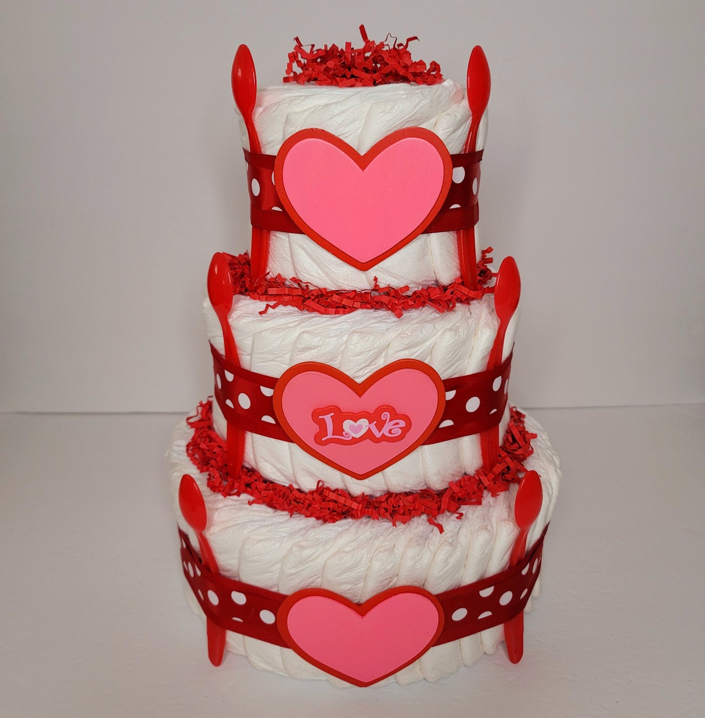 Valentine's Day Be Mine Baby Shower Diaper Cake