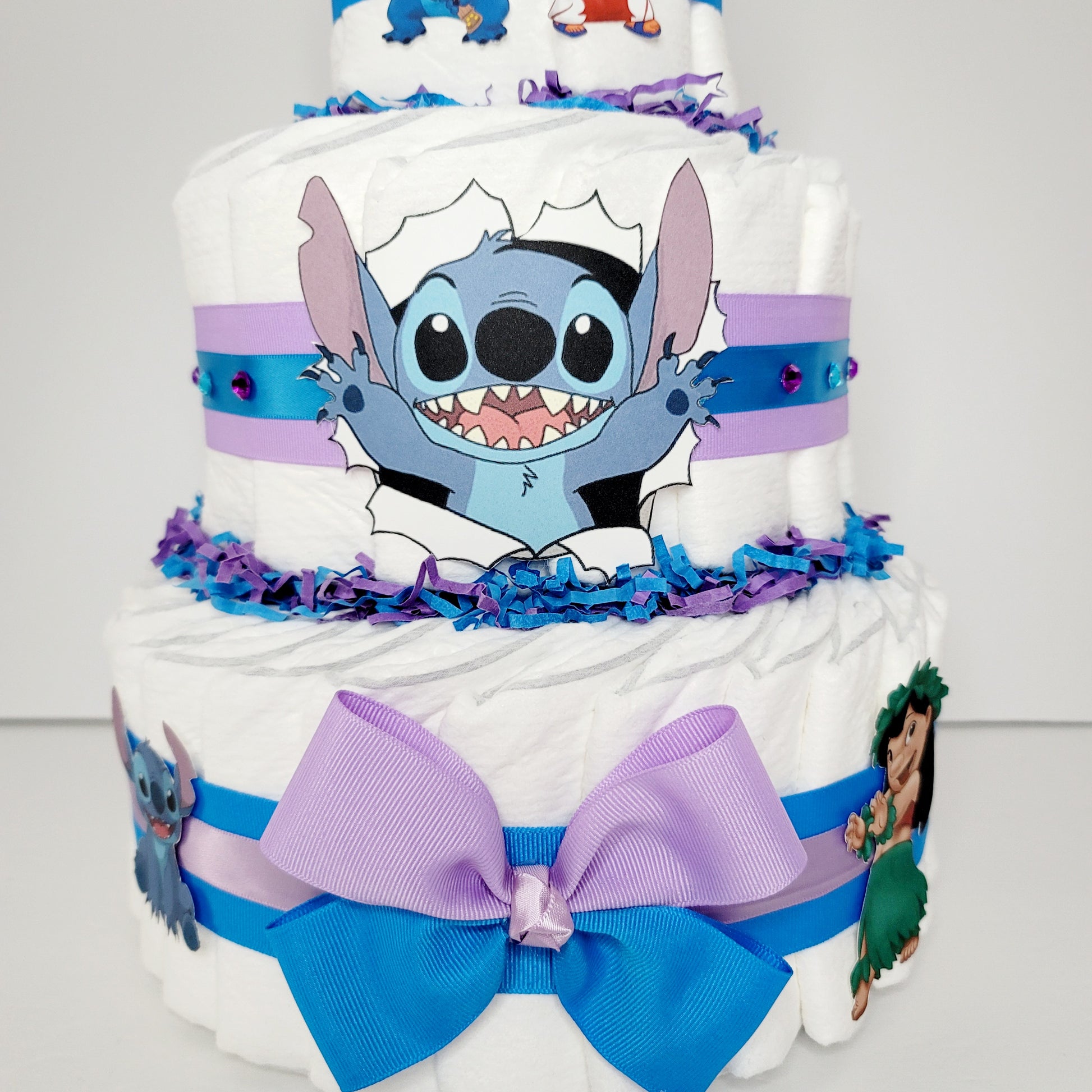 Disney Pink Lilo&stitch Birthday Double-side Cake Topper Stitch