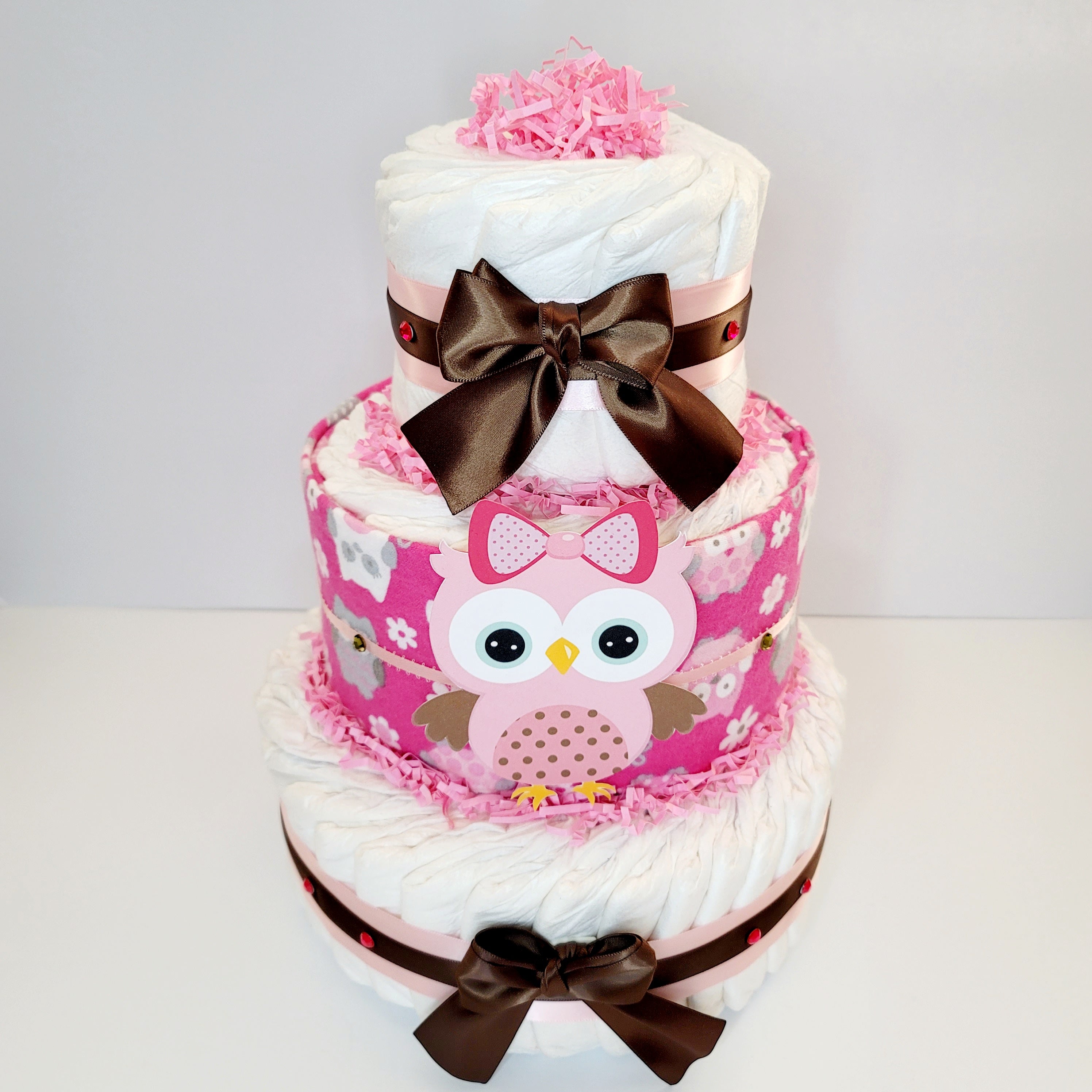 Owl store nappy cake