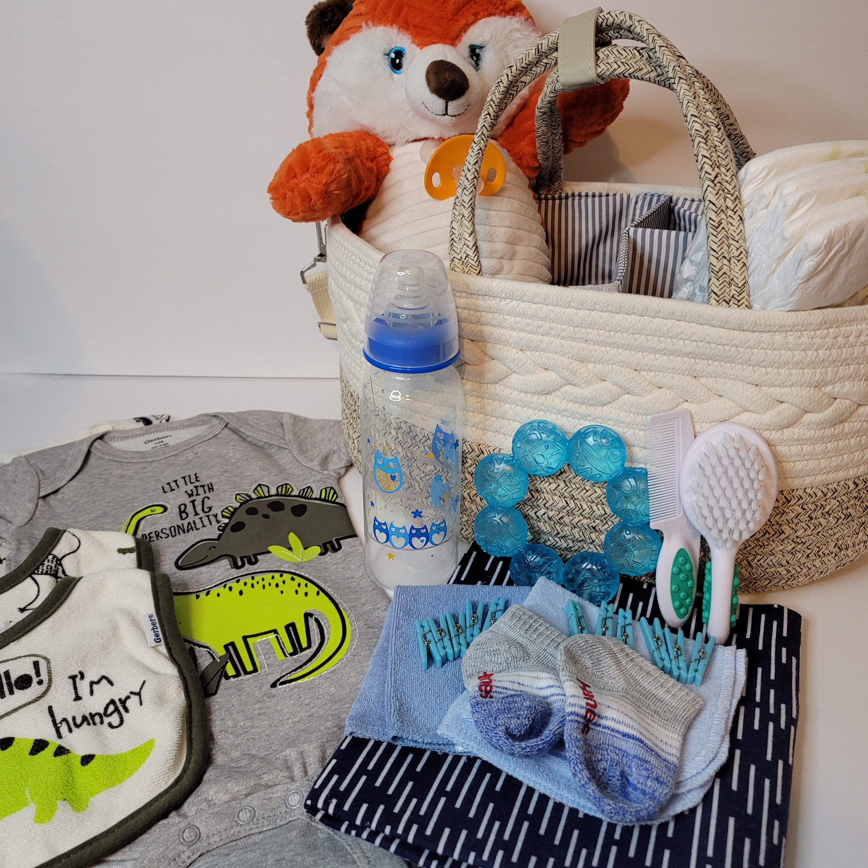 Diaper caddy gift store basket