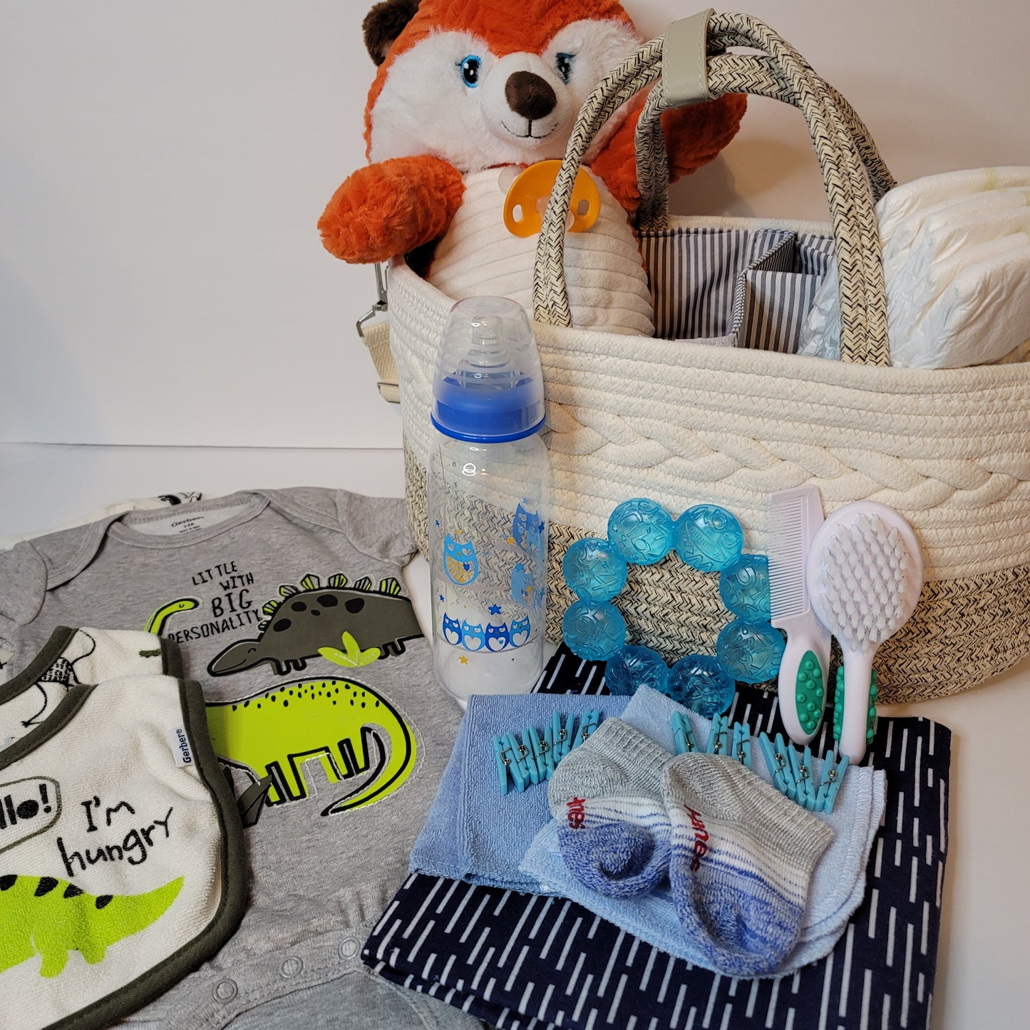 Diaper Caddy Organizer Gift Basket for Boys
